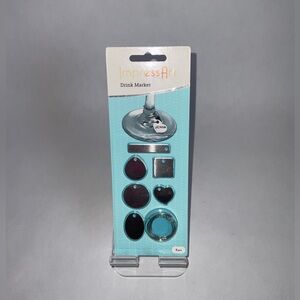 ImpressArt Metal DRINK MARKER Wine Charms 6 Pieces With Wire Rings
